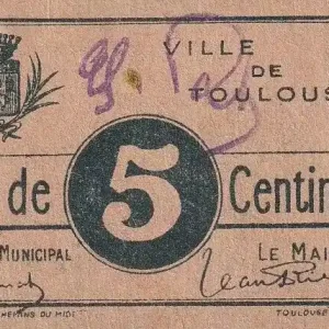 Meilleure Qualité Billet France 5 Centimes - Ville de Toulouse - P.31-177