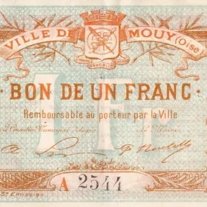 Top Qualité Billet France 1 Franc - Ville de Mouy - 1916 - Série A - P.60-53