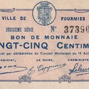 Artisanat Billet France 25 Centimes - Ville de Fourmies - 1915 - 2éme série - P.59-1080