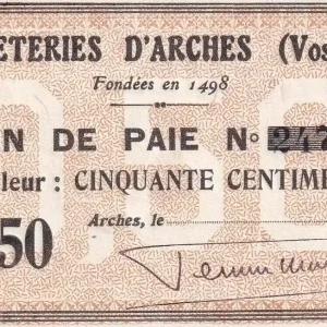 Soldes Billet France 50 Centimes - Papeteries d'Arches - P.88-01
