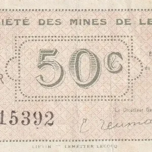 Billet France 50 Centimes - Société des Mines de Lens - 1914 - P.62-803 Pas Cher