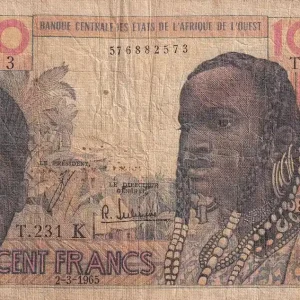 Billet BCEAO 100 Francs - Masque - 02-03-1965 - Série T.231 - Lettre K (Sénégal) - P.701Ke Paiement Sécurisé