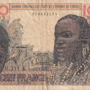 Seulement Aujourd’hui Billet BCEAO 100 Francs - Masque - 02-03-1965 - Série R.231 - Lettre K (Sénégal) - P.701Ke