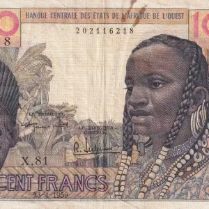 Soldes Billet BCEAO 100 Francs - Masque - 23-04-1959 - Série X.81 - P.2a