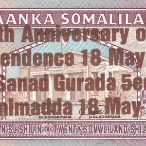 Tendance Billet Somaliland 20 Shillings - 5ème anniversaire de l'Indépendance - 1966 - Série AC - P.10