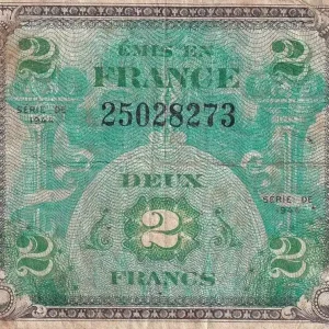 Billet France 2 Francs - Drapeau - 1944 - Sans Série - VF.16.01 Commander Maintenant