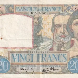 Bon Marché Billet France 20 Francs - Science et Travail - 05-12-1940 - Série Z.1866 - F.12.10