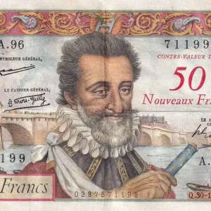 Billet France 50 NF sur 5000 Francs - Henri IV - 30-10-1958 - Série A.96 - F.54.01 Produit De Marque