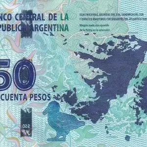 Seulement Aujourd’hui Billet Argentine 50 Pesos - Iles Malouines - Cavalier - ND (2015) - Série B - P.362