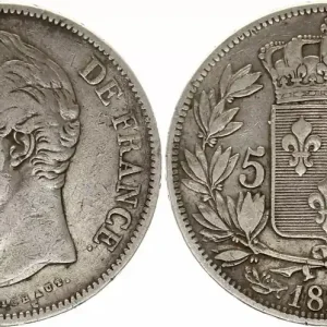 5 Francs Charles X buste nu - 1824 A Paris - Argent Prix Promo