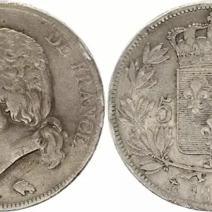 5 Francs Louis XVIII buste nu - 1822 A Paris - Argent Prix Bas