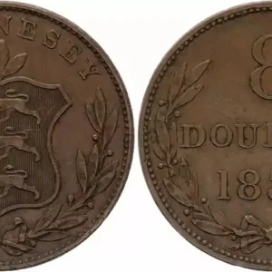 Authentique Guernesey 8 Doubles - Armoiries - 1834