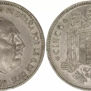 Espagne 5 Pesetas - Général Franco - 1949 (50) - KM.778 Commander Maintenant