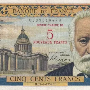 Billet France 5 NF sur 500 Francs -Victor Hugo - 12-02-1959 - Série L.122 - F.52.02 Offre Exclusive