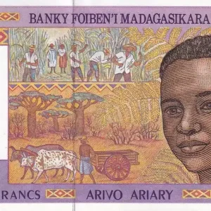 Billet Madagascar 5000 Francs - Agriculture - Animaux - ND (1995) - Série B - P.78b Commander Maintenant
