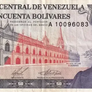 Billet Venezuela 50 Bolivares -Andres Bello - Banque centrale - 1988 - Série A - P.65b Promotion Saisonnière