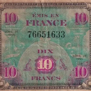 Édition Limitée Billet France 10 Francs - Drapeau - 1944 - Sans Série - VF.18.01