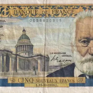 Offre Limitée Billet France 5 NF - Victor Hugo - 15-10-1959 - Série T.23 - F.56.03