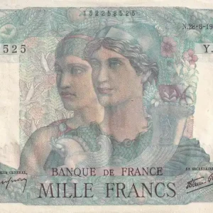 Billet France 1000 Francs - Minerve et Hercule - 28-06-1945 - Série Y.61 - F.41.05 Dernière Chance