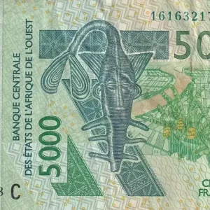 Offre Exclusive Billet BCEAO 5000 Francs - Masque - Kobus kob - 2016 - Lettre C (Burkina Faso) - P.317Cp