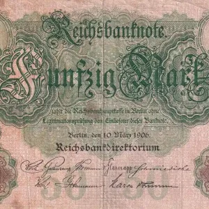 Meilleur Choix Billet Allemagne 50 Mark - Vert & Rose - 1906 - Série B - 6 digit - P.26a