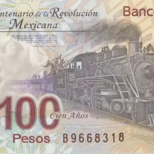 Nouvelle Collection Billet Mexique 100 Pesos - Train - 100 ans de la Révolution mexicaine - 2007 - Série B - P.128b
