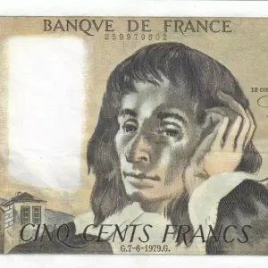 Billet France 500 Francs Pascal - 07-06-1979 - Série Z.104 Top Vente