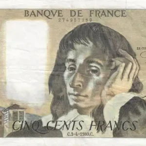 Billet France 500 Francs Pascal - 03-04-1980 - Série Z.110 Livraison Gratuite