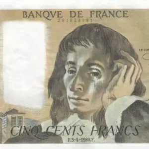 Billet France 500 Francs Pascal - 03-04-1980 - Série T.113 Prix Réduit