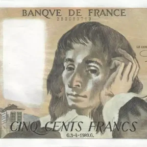 Commande En Gros Billet France 500 Francs Pascal - 03-04-1980 - Série F.114
