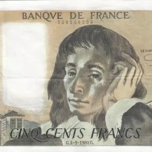 Billet France 500 Francs Pascal - 04-09-1980 - Série L.124 Must-Have