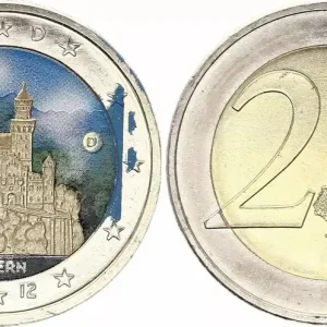 Haute Qualité Allemagne 2 Euros - Bavière - Colorisée - D (Munich) - 2012