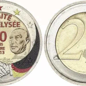Meilleur Choix Allemagne 2 Euros - Traité de l'Elysée - Colorisée - J (Hambourg) - 2013
