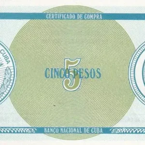 Nouvelle Collection Billet Cuba 5 Pesos - Armoiries - 1987 - Série FE - P.FX13a