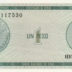 Livraison Mondiale Billet Cuba 1 Peso - Armoiries - 1985 - Série HE - P.FX6