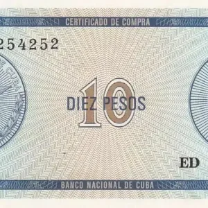 Billet Cuba 10 Pesos - Armoiries - 1985 - Série ED - P.FX22 Tendance