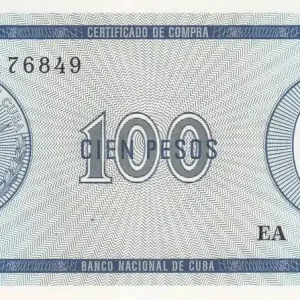 Acheter Direct Billet Cuba 100 Pesos - Armoiries - 1985 - Série EA - P.FX25