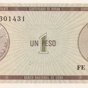 Authentique Billet Cuba 1 Peso - Armoiries - 1985 - Série FE - P.FX32