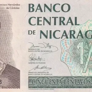 Billet Nicaragua 1/2 Centavos - F.H. Cordoba - 1990 - Série A - P.171 Livraison Gratuite