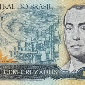Billet Brésil 100 Cruzeiros - Juscelino Kubitschek - Brasilia - ND (1987) - Série A-A - P.211b En Vogue