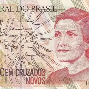 Exclusif Billet Brésil 100 Cruzados Novos - Cecilia Meireles - ND (1989) - Série A-A - P.220b