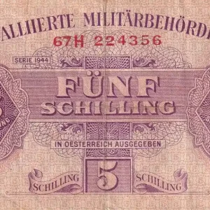 Nouvel Arrivage Billet Autriche 5 Schilling - Autorités militaires alliées - 1944 - Série 67H - P.105