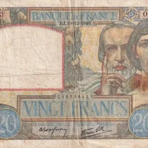 Billet France 20 Francs - Science et Travail - 19-12-1940 - Série O.2664 - F.12.11 Prix Réduit