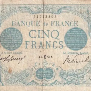 Billet France 5 Francs - Bleu - 05-02-1913 - Série Y.1663 - F.02.14 Meilleure Qualité