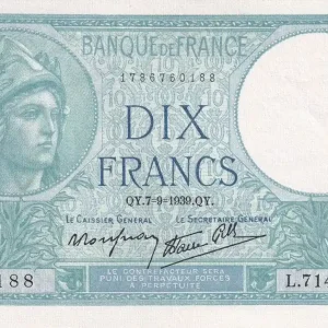 Billet France 10 Francs - Minerve - 07-09-1939 - Série L.71471 - F.07.06 Nouvelle Collection