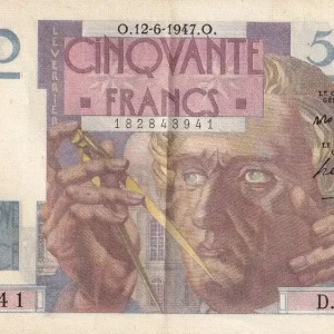 Jusqu’à Épuisement Des Stocks Billet France 50 Francs - Le Verrier - 12-06-1947 - Série D.74 - F.20.08