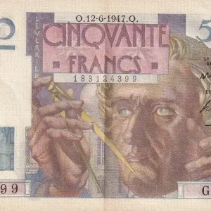 Original Billet France 50 Francs - Le Verrier - 12-06-1947 - Série G.74 - F.20.08