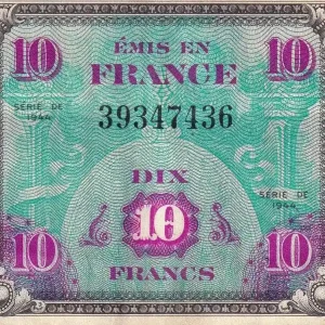 Billet France 10 Francs - Drapeau - 1944 - Sans Série - VF.18.01 Nouveauté