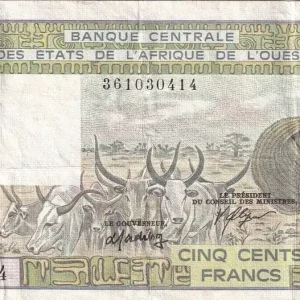 Nouvelle Collection Billet BCEAO 500 Francs - Vieil homme et zébus - Lettre K (Sénégal) 1986 - Série M.15 - P.706Ki