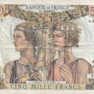 Billet France 5000 Francs - Terre et Mer - 02-10-1952 - Série T.115 - F.48.07 Top Qualité